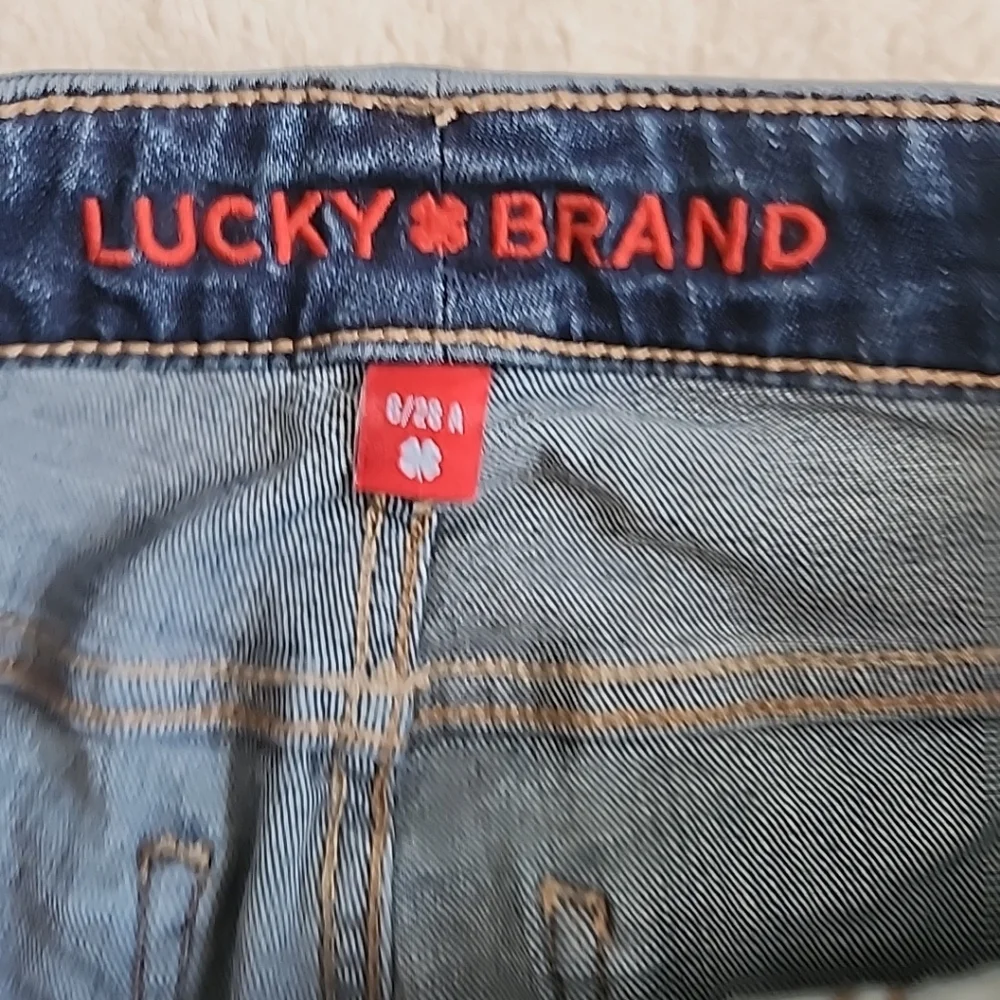 Lucky Brand Denim Lolita Boot Cut Low Rise Dark Wash Jeans Size 28/6 Ankle Short